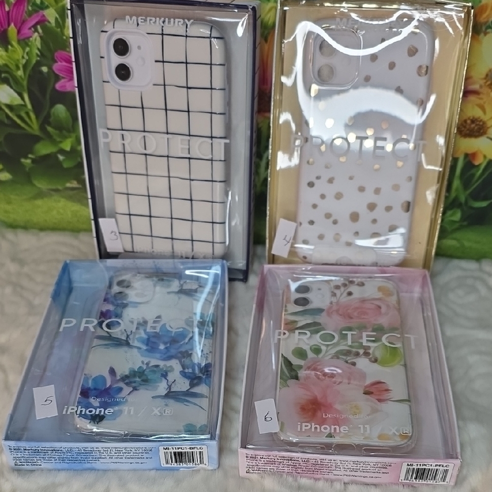 iPhone 11 Case Protecter- Floral, Grid, and Polka Dot Designs